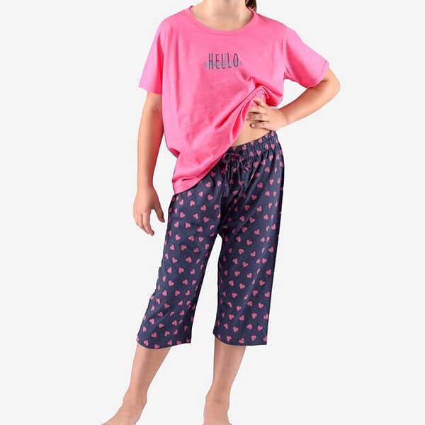 Pijama bumbac fete 29010 - magenta